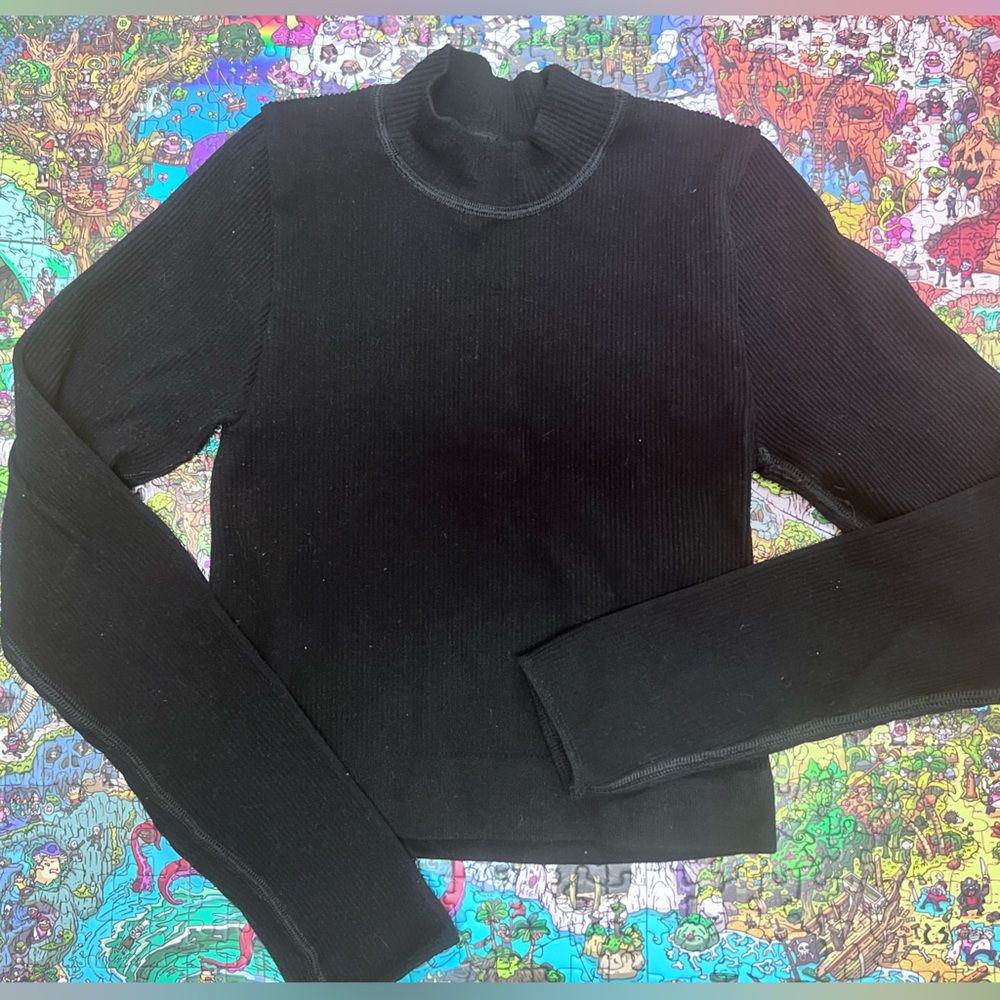 Urban Outfitters Out from Under Black ribbed stretch long sleeved mock neck top